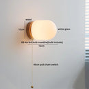 Helnys Glass Wall Light Sconce LED Switch Nordic Bedroom Bathroom Stairs Aplique Pared