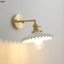 Helnys Ceramic LED Wall Lamp with Pull Chain for Bedroom Bathroom Mirror