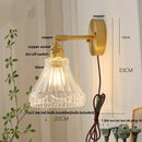 Helnys Brass LED Wall Lamp Sconce Pull Chain Switch Stair Light Fixtures