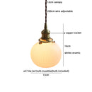 Helnys Glass Round Pendant Lampshade Chandelier in White for Bedroom, Dining, and Living Room