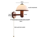 Helnys Wooden LED Wall Lamp Switch White Acrylic Shade Living Room Bathroom Mirror Light