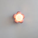 Helnys Flower Shape LED Wall Sconce Lamp for Kids Room White Resin Glass Ball