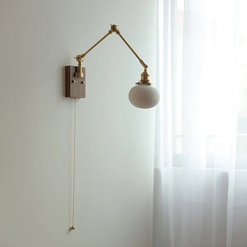 Helnys Ceramic LED Wall Light Study Porch Nordic Modern Bedside Lamp