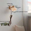 Helnys Wood White Ceramic Wall Lights - Pull Chain Switch LED Mirror Light