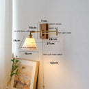 Helnys Walnut Canopy Copper LED Wall Lamp with Rotate Ceramic Lampshade