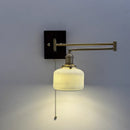 Helnys Wood Swing Arm LED Wall Light Rotatable Bedside Lamp