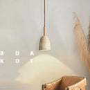 Helnys Yellow Travertine LED Pendant Lights Nordic Modern Wood Hang Lamp