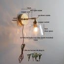Helnys Clear Glass LED Wall Lamp with Pull Chain for Modern Bathroom Mirror Lighting