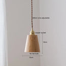 Helnys Nordic Modern Ash Walnut Wood Copper LED Pendant Lights for Home Indoor Decor