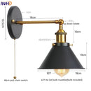 Helnys Gold Industrial LED Wall Lamps for Stair Light Fixtures