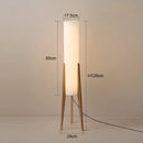 Helnys Solid Wood Floor Lamp with Art Fabric Shade