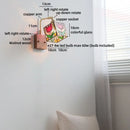 Helnys Square Glass LED Wall Lamp Gold Color Swing Arm Interior Lighting