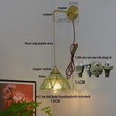 Helnys Vintage Glass Brass LED Wall Sconce Switched Vanity Light