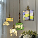 Helnys Vintage Europe Style LED Pendant Light with Wood, Copper, Glass Lampshade