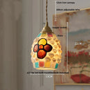 Helnys Walnut Wood LED Glass Pendant Light Fixture - Modern Nordic Hanging Lamp