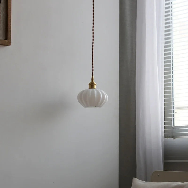 Helnys Modern Nordic Copper Glass Pendant Lamp E27 Hanging Light
