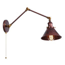 Helnys Vintage Iron LED Wall Lamp with Pull Chain Switch