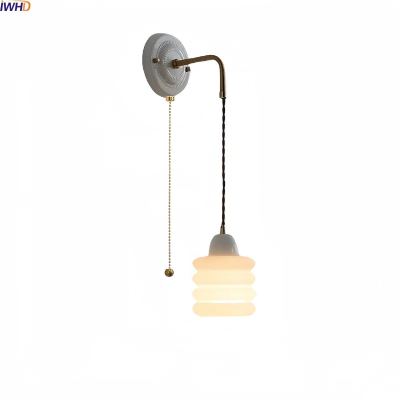 Helnys Ceramic Glass LED Wall Light Mirror for Bathroom and Bedroom