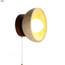Helnys LED Wall Light with Wood Base, Natrual Yellow Travertine, Nordic Modern Design