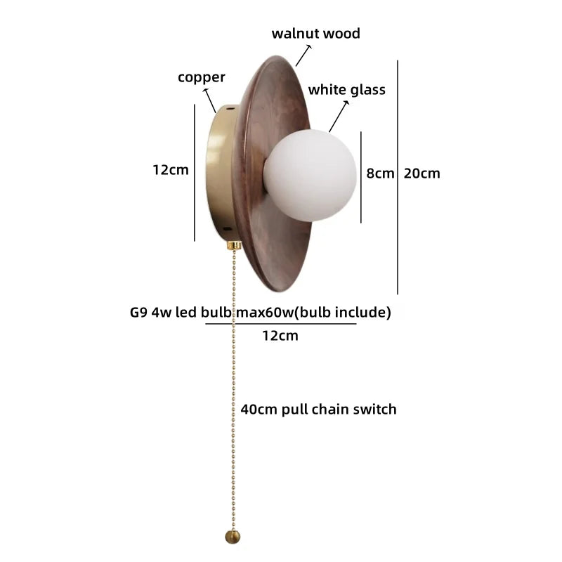 Helnys Nordic Glass LED Wall Sconce Modern Indoor Home Stair Light Fixture