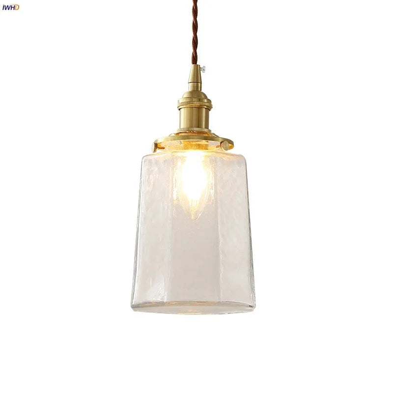 Helnys Clear Glass LED Pendant Lamp Modern Nordic Style Adjustable Hanging Light