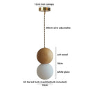 Helnys Black Walnut LED Pendant Lamp with Round Lampshade for Stylish Home Decor