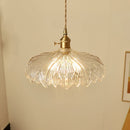 Helnys Modern Copper LED Green Glass Pendant Light for Home Decor