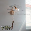 Helnys Rotatable Walnut Wood LED Wall Sconce Glass Pull Chain Switch Nordic Stair Light