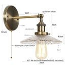 Helnys Industrial Loft LED Wall Lights Plug In Iron Bedside Lamp for Bedroom