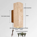 Helnys Square LED Wall Lamp Stone Wood Sconce for Home Decor Mirrors