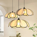 Helnys 50CM Rattan Flower Pendant Lamp LED Indoor Hanging Light Nordic Modern