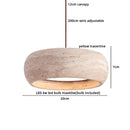 Helnys Yellow Travertine Round LED Pendant Lamp for Cafe Study Living Room
