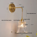Helnys Clear Glass LED Wall Lights with Pull Chain Switch
