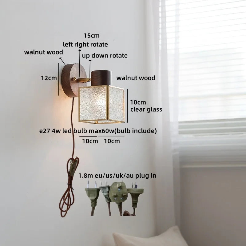 Helnys White Glass LED Wall Light Children's Room Modern Nordic Decor Bedside Lamp