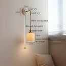 Helnys Ceramic LED Wall Sconce with Adjustable Copper Arm - Nordic Modern Style