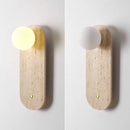 Helnys LED Wall Light Fixture Nordic Modern Yellow Travertine White Glass Bedside Lamp