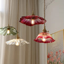 Helnys Glass Brass LED Pendant Light for Home Decor Dining Room Study