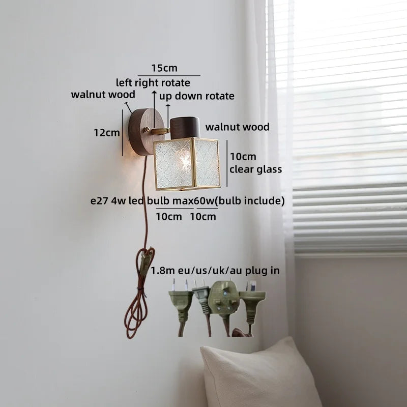 Helnys White Glass LED Wall Light Children's Room Modern Nordic Decor Bedside Lamp