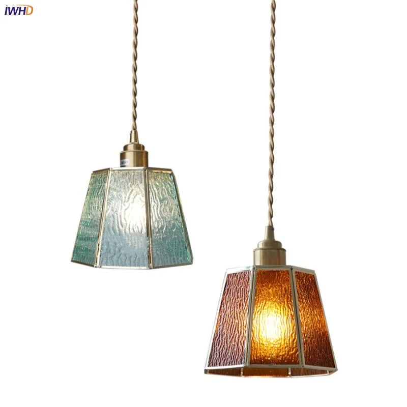 Helnys Copper Glass LED Pendant Lamp Nordic Modern Simple Hanging Light
