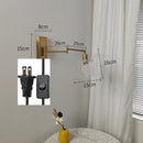 Helnys Glass LED Wall Sconce Adjustable Arm Bedroom Living Room Lamp