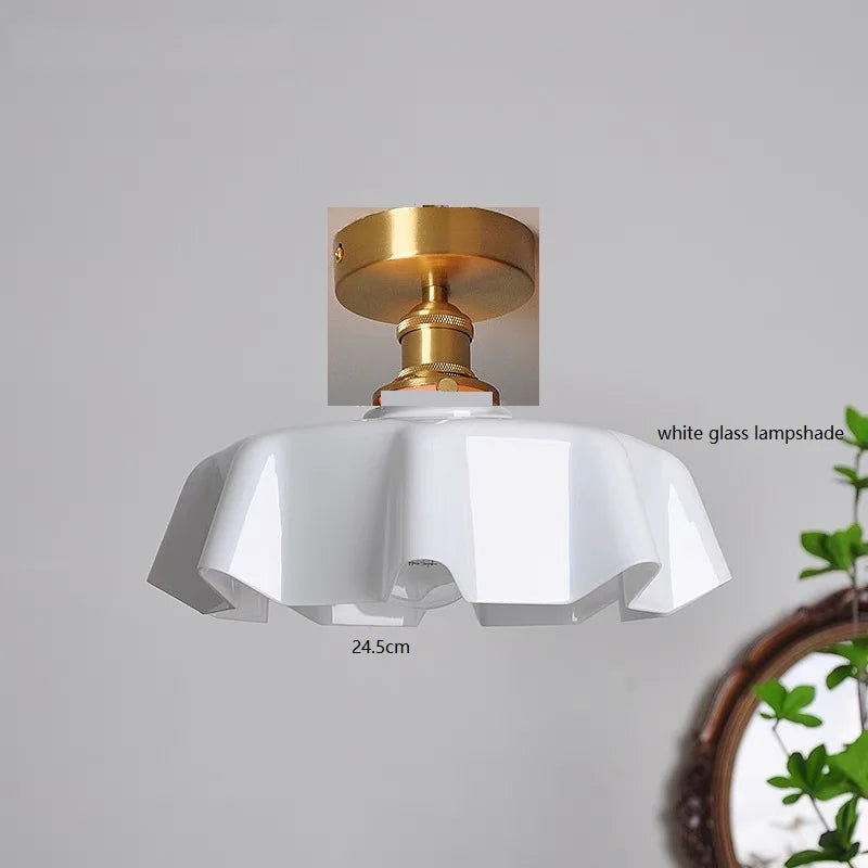 Helnys Milky Glass LED Ceiling Lamp Modern Indoor Lighting for Home and Living Room