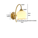 Helnys Gold Brass Resin LED Wall Light Fixture Wood Base Stair Decor Art Lamp