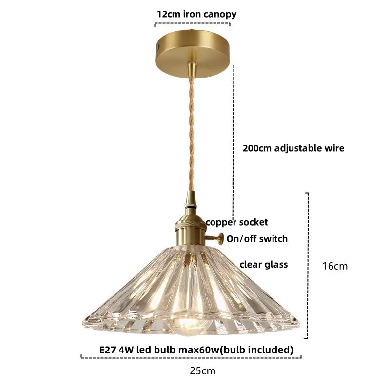 Helnys Glass Pendant Light Fixture Nordic Modern Chandelier Hang Lamp