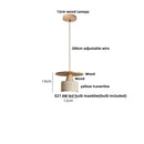 Helnys Yellow Travertine LED Pendant Lamp Natural Wood Hanging Lights