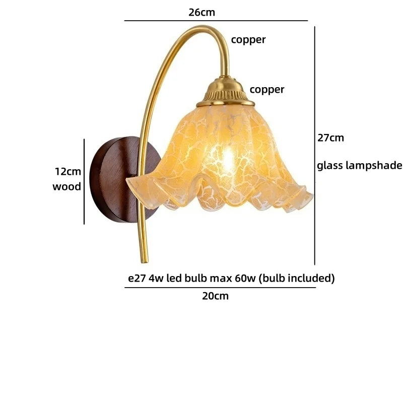 Helnys Flower Cloth LED Wall Lamp for Bedroom Girls - Wall Art Decor Stair Light
