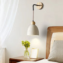 Helnys Modern Cement Lampshade LED Wall Lights with Pull Chain Switch