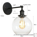 Helnys Globe LED Wall Sconce Rustic Industrial Mirror Light