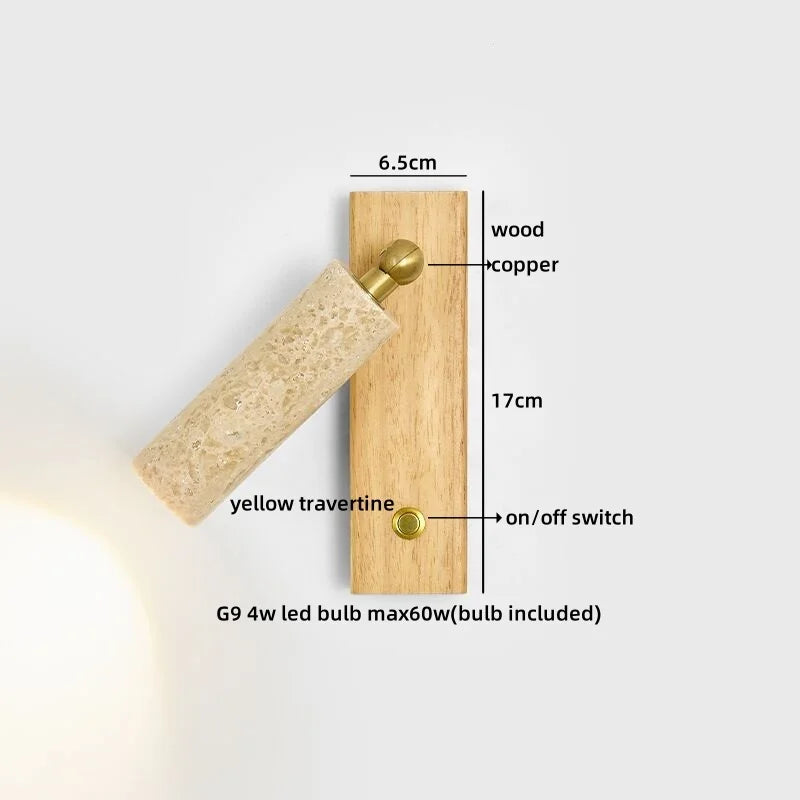 Helnys LED Wall Light Yellow Stone Wood Modern Nordic Lamparas