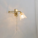 Helnys Glass LED Wall Sconce Adjustable Arm Bedroom Living Room Lamp