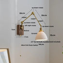 Helnys LED Rotatable Wall Lamp Fixture with Wood Design & Pull Chain Switch